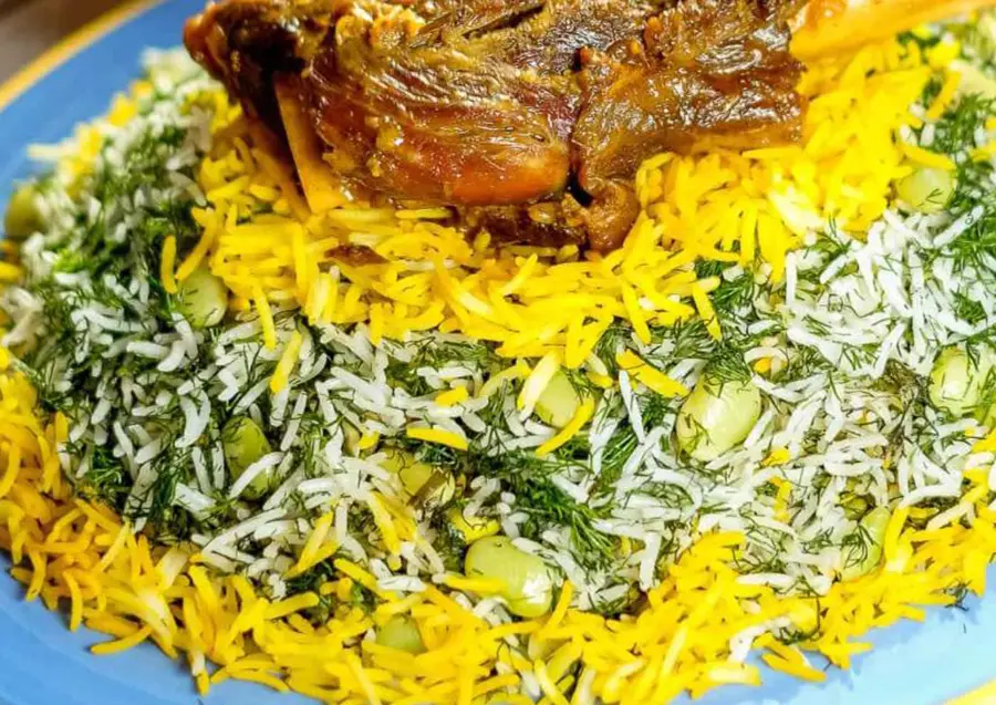 Baghali Polo With Meat